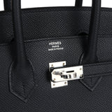 Hermes Birkin Sellier 25 Black Epsom Palladium Hardware