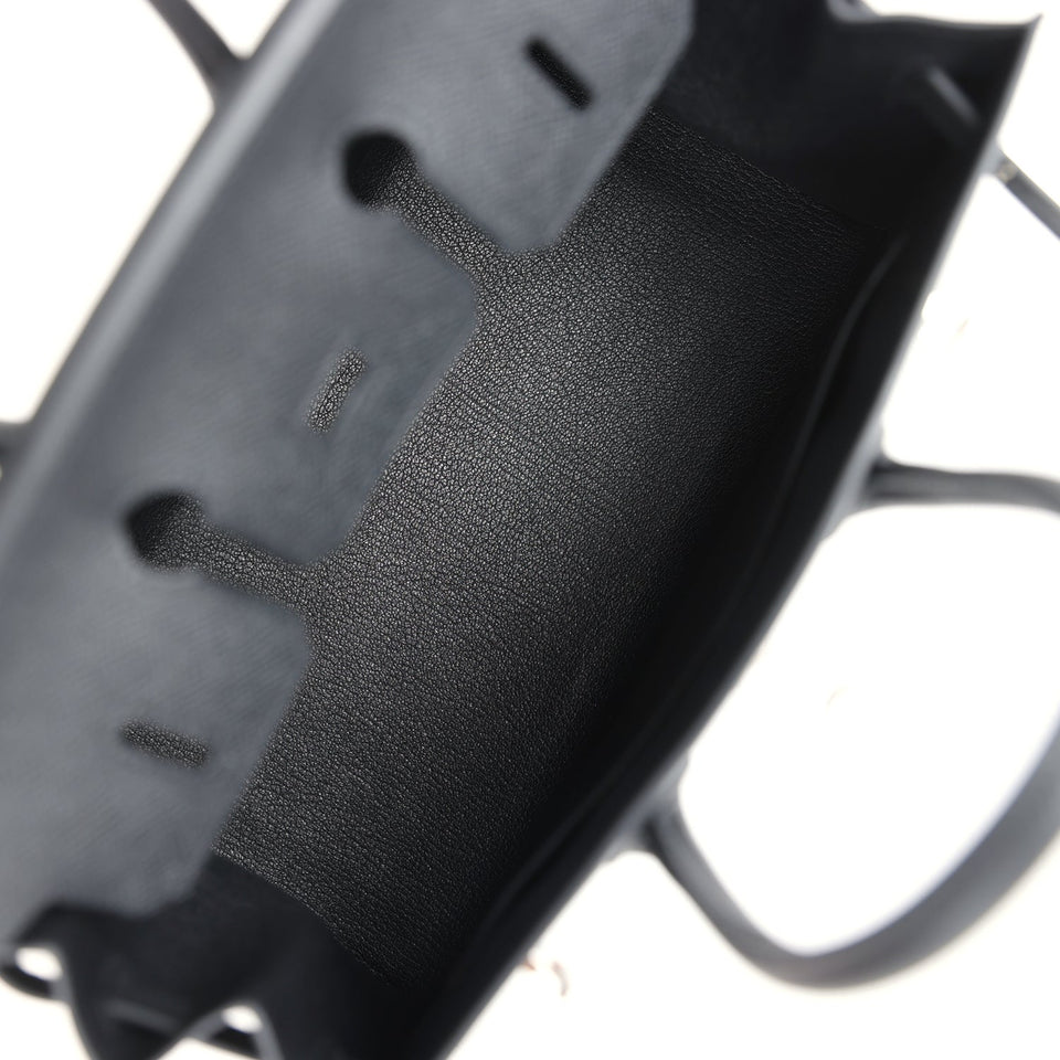 Hermes Birkin Sellier 25 Black Epsom Palladium Hardware