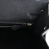 Hermes Birkin Sellier 25 Black Epsom Palladium Hardware