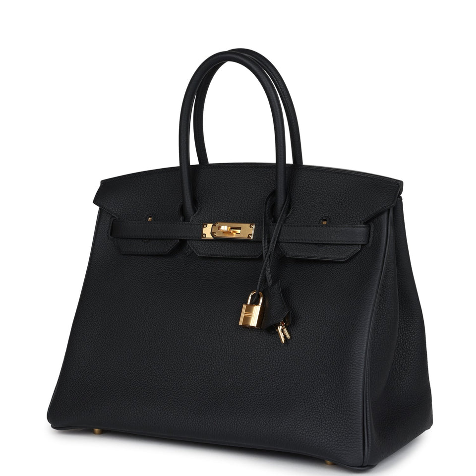 Hermes Birkin 35 Black Togo Gold Hardware