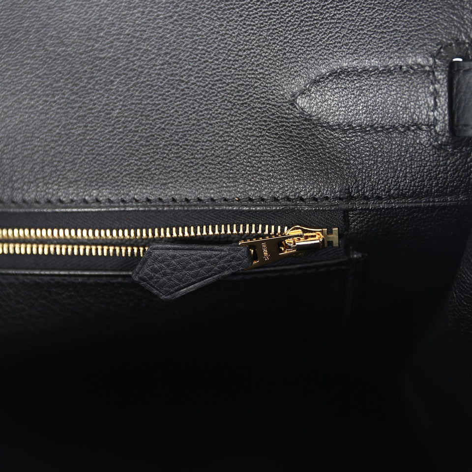 Hermes Birkin 35 Black Togo Gold Hardware