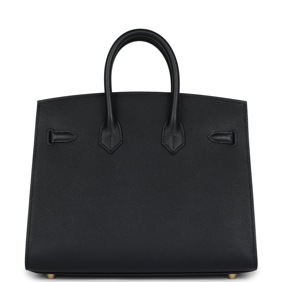Hermes Birkin Sellier 25 Black Epsom Gold Hardware