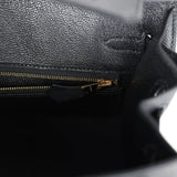Hermes Birkin Sellier 25 Black Epsom Gold Hardware