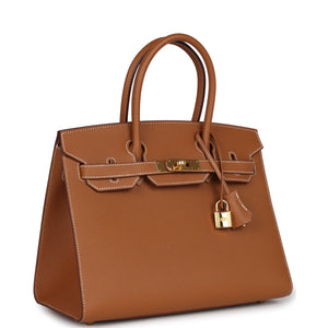New Hermes Birkin Sellier 30 Gold Epsom Gold Hardware