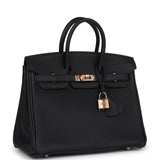 Hermes Birkin 25 Black Togo Rose Gold Hardware