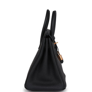 Hermes Birkin 25 Black Togo Rose Gold Hardware