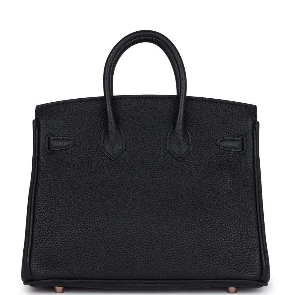 Hermes Birkin 25 Black Togo Rose Gold Hardware