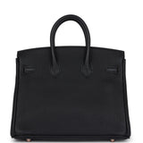 Hermes Birkin 25 Black Togo Rose Gold Hardware