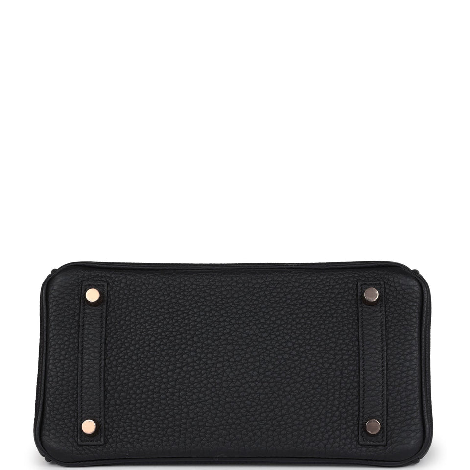 Hermes Birkin 25 Black Togo Rose Gold Hardware