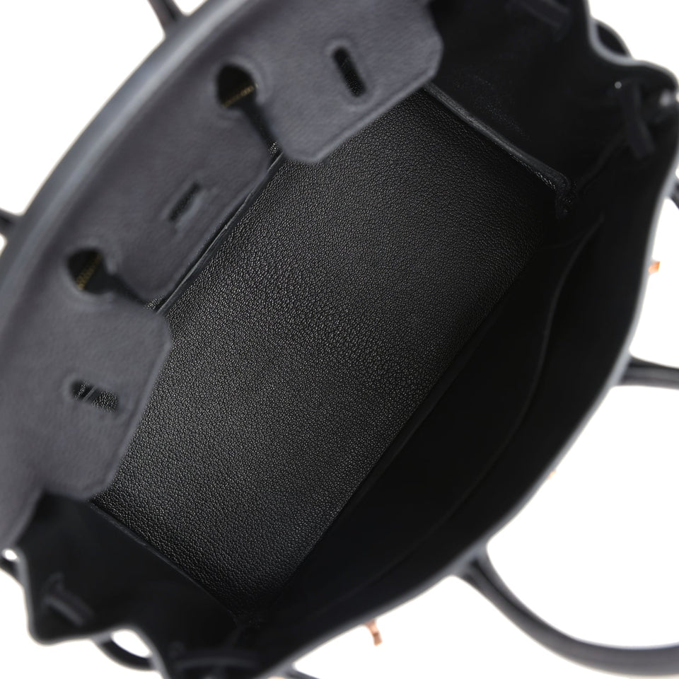 Hermes Birkin 25 Black Togo Rose Gold Hardware