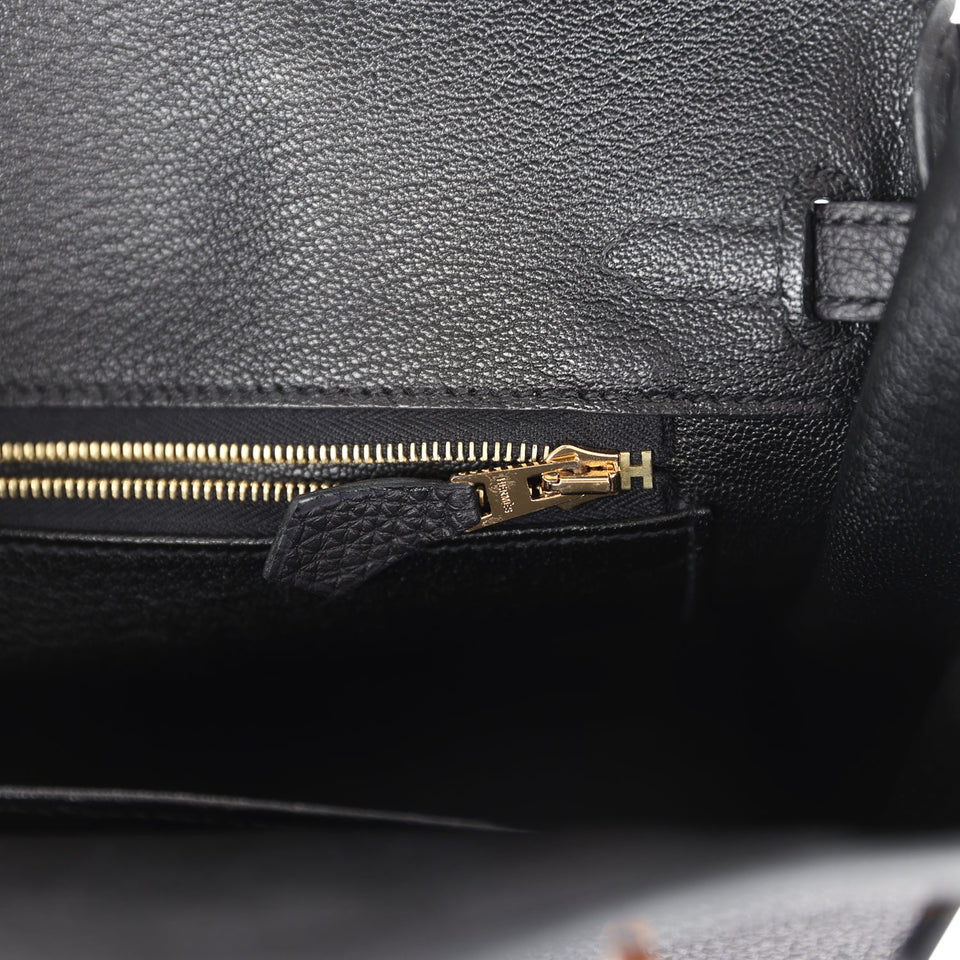 Hermes Birkin 25 Black Togo Rose Gold Hardware