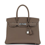 Hermes Birkin 30 Etoupe Togo Palladium Hardware