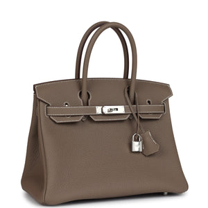 Hermes Birkin 30 Etoupe Togo Palladium Hardware