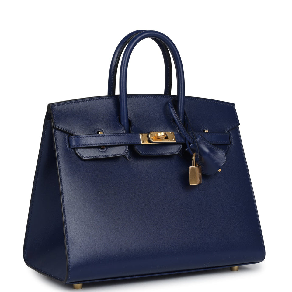 Hermes Birkin Sellier 25 Bleu Saphir Box Gold Hardware
