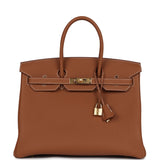 Hermes Birkin 35 Gold Togo Gold Hardware
