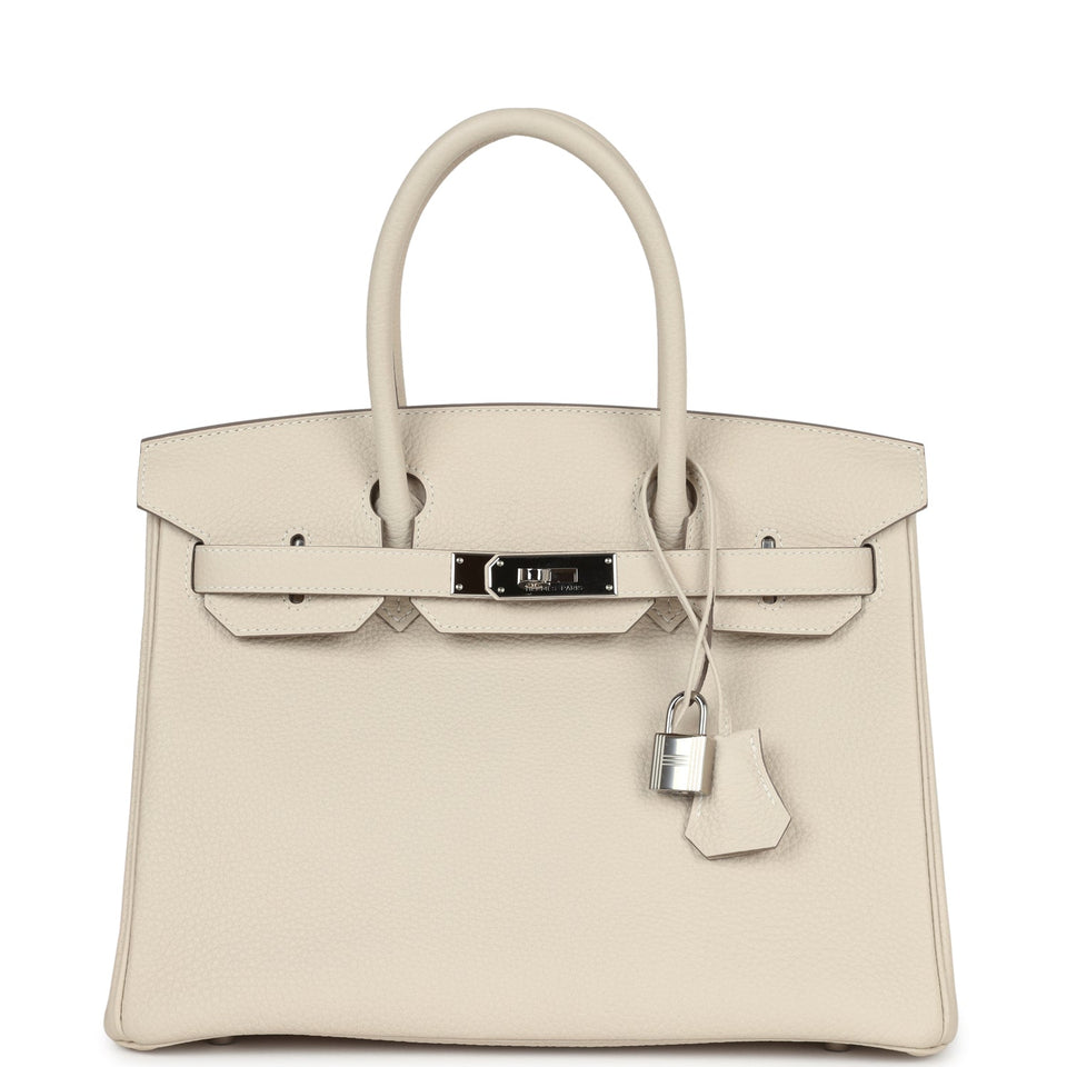 New Hermes Birkin 30 Craie Togo Palladium Hardware
