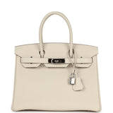 New Hermes Birkin 30 Craie Togo Palladium Hardware