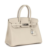 New Hermes Birkin 30 Craie Togo Palladium Hardware