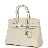 New Hermes Birkin 30 Craie Togo Palladium Hardware