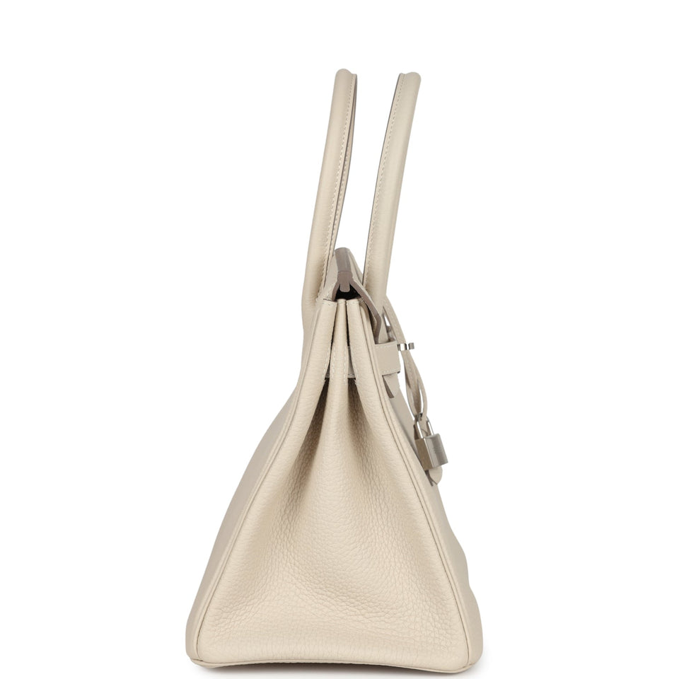 New Hermes Birkin 30 Craie Togo Palladium Hardware