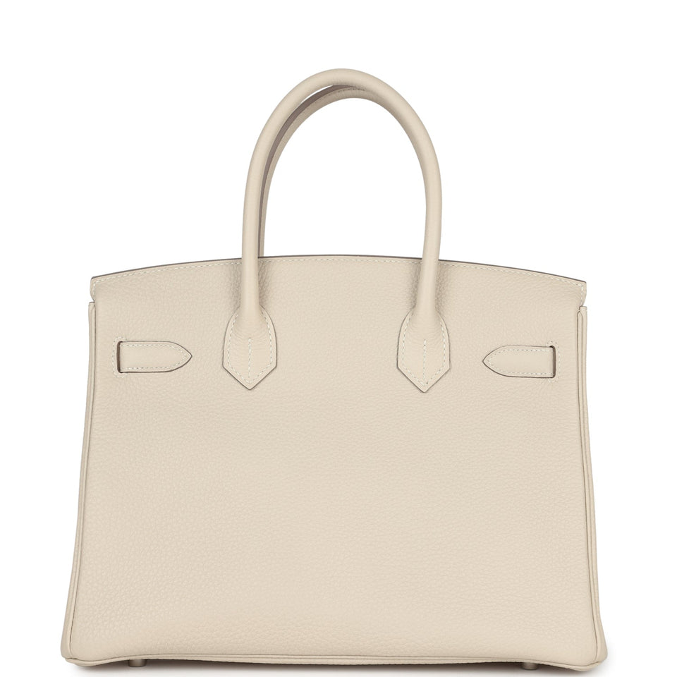 New Hermes Birkin 30 Craie Togo Palladium Hardware