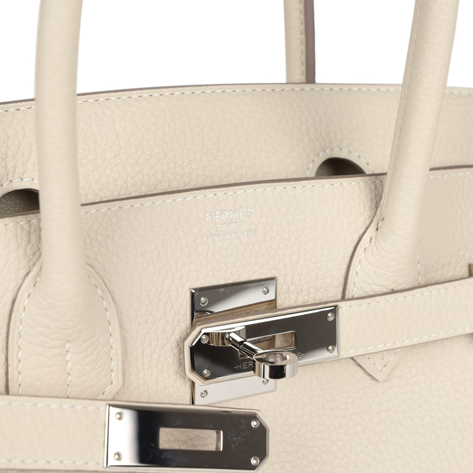 New Hermes Birkin 30 Craie Togo Palladium Hardware