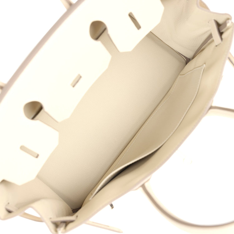 New Hermes Birkin 30 Craie Togo Palladium Hardware