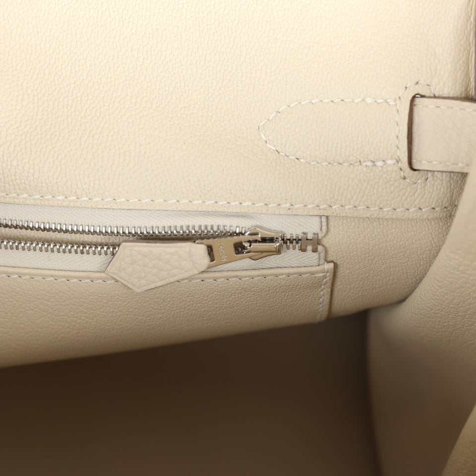 New Hermes Birkin 30 Craie Togo Palladium Hardware