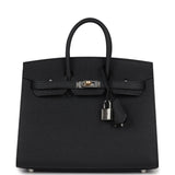 Hermes Birkin Sellier 25 Black Epsom Electrum Hardware