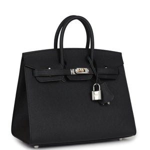 Hermes Birkin Sellier 25 Black Epsom Electrum Hardware