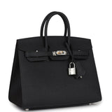 Hermes Birkin Sellier 25 Black Epsom Electrum Hardware