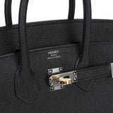 Hermes Birkin Sellier 25 Black Epsom Electrum Hardware