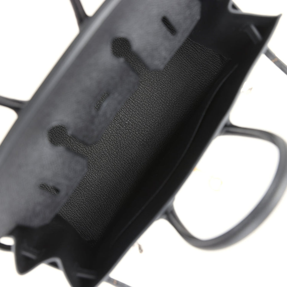 Hermes Birkin Sellier 25 Black Epsom Electrum Hardware