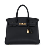 Hermes Birkin 30 Black Togo Gold Hardware