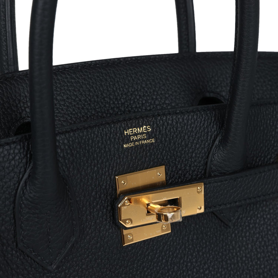 Hermes Birkin 30 Black Togo Gold Hardware