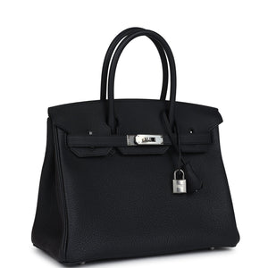 Hermes Birkin 30 Black Togo Palladium Hardware