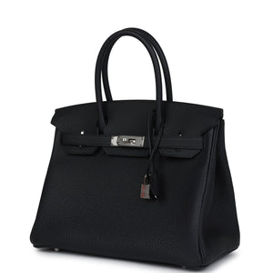 Hermes Birkin 30 Black Togo Palladium Hardware