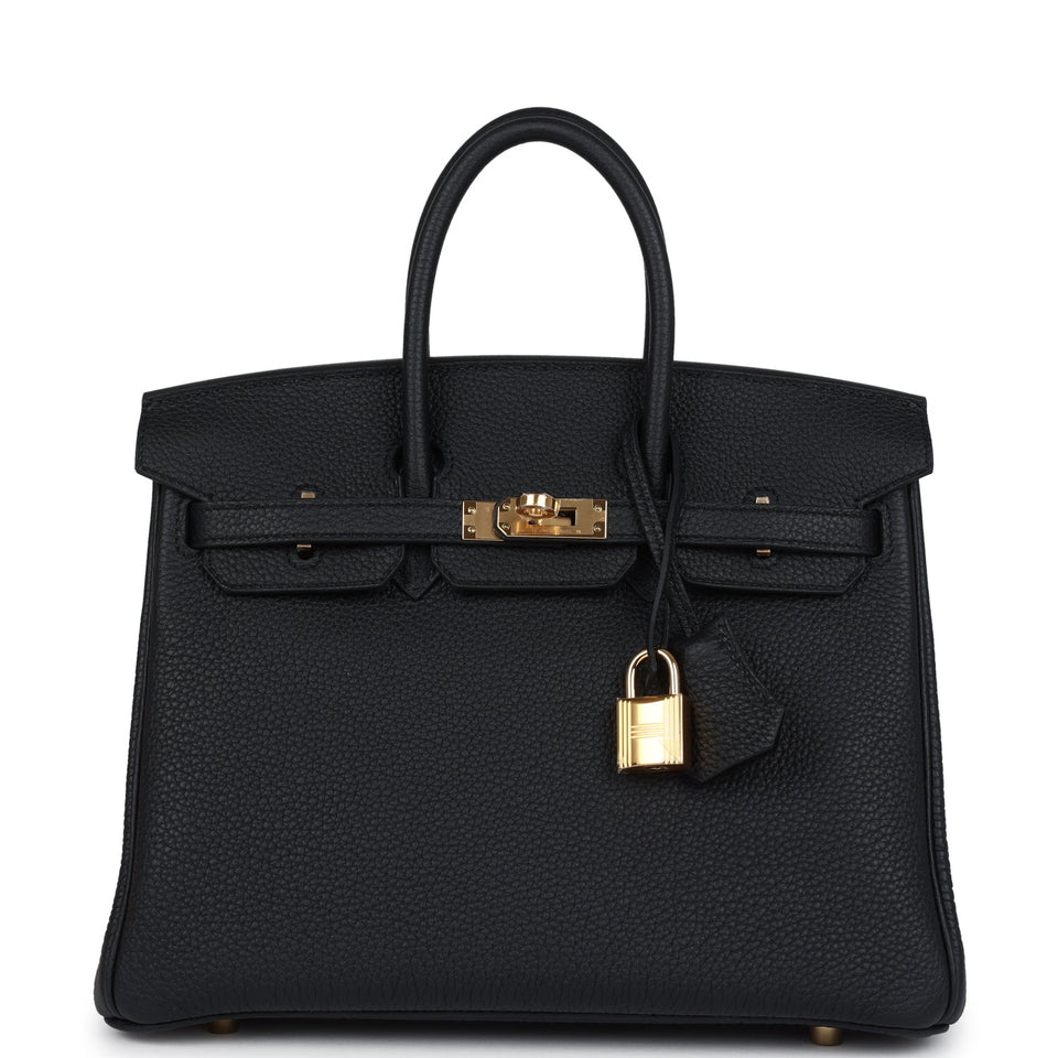 Hermes Birkin 25 Black Togo Gold Hardware