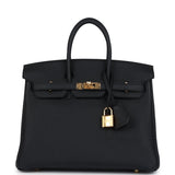 Hermes Birkin 25 Black Togo Gold Hardware