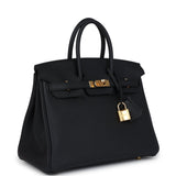 Hermes Birkin 25 Black Togo Gold Hardware