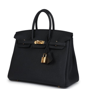 Hermes Birkin 25 Black Togo Gold Hardware