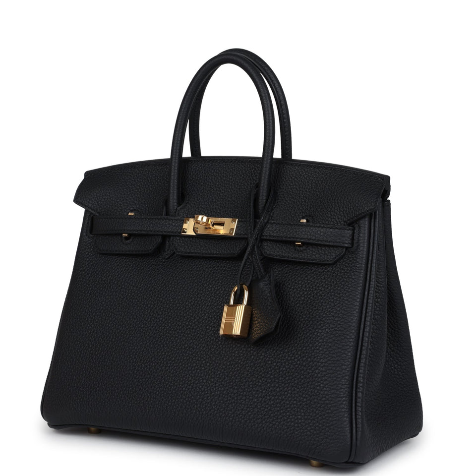 Hermes Birkin 25 Black Togo Gold Hardware