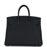 Hermes Birkin 25 Black Togo Gold Hardware