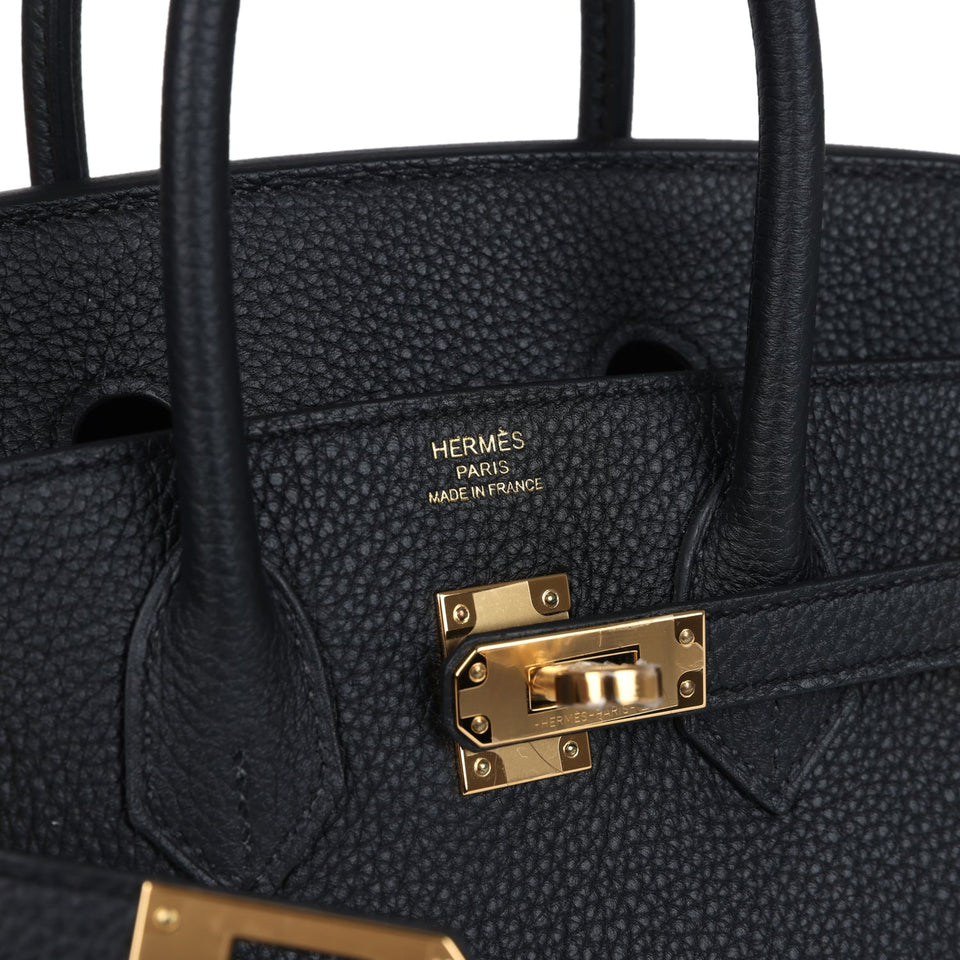 Hermes Birkin 25 Black Togo Gold Hardware