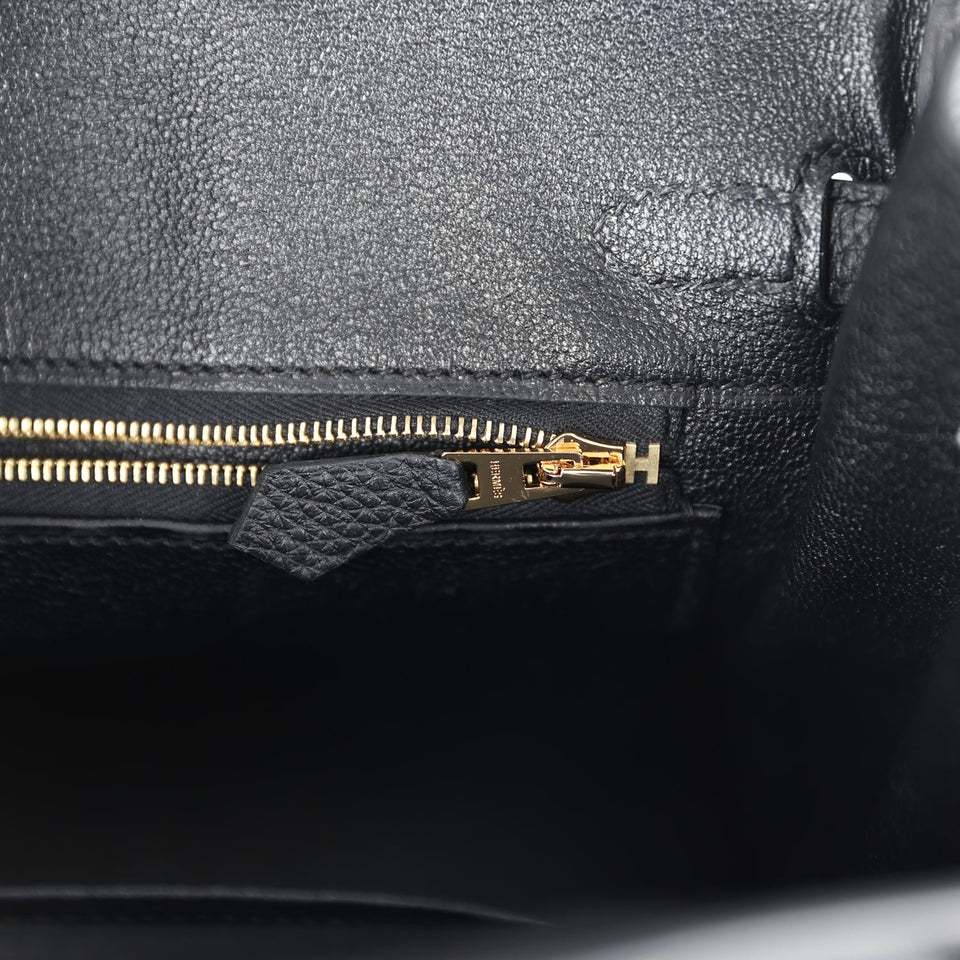 Hermes Birkin 25 Black Togo Gold Hardware