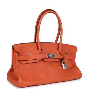 Hermes Shoulder Birkin 42 JPG Orange Clemence Palladium Hardware