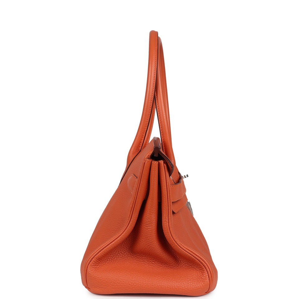 Hermes Shoulder Birkin 42 JPG Orange Clemence Palladium Hardware