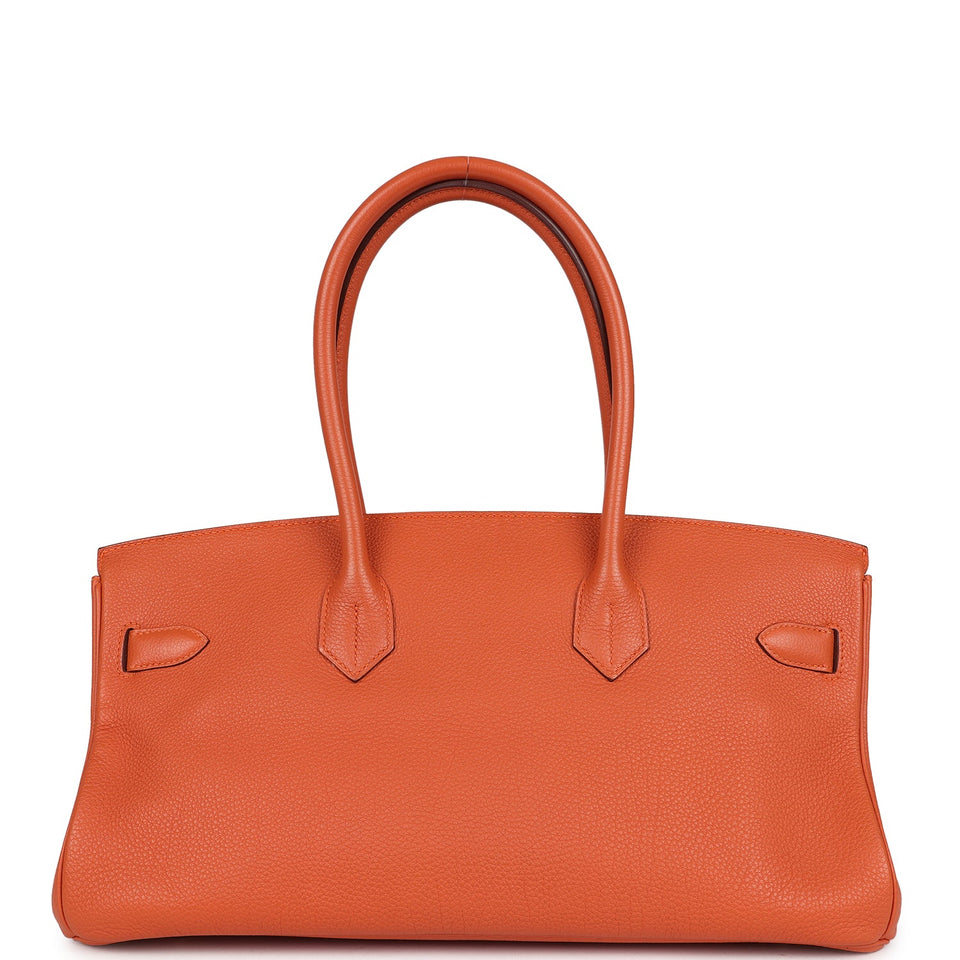 Hermes Shoulder Birkin 42 JPG Orange Clemence Palladium Hardware