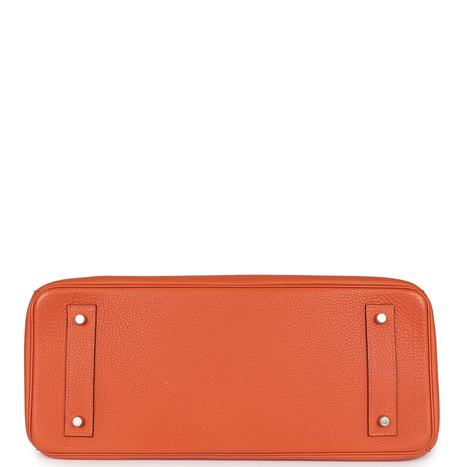 Hermes Shoulder Birkin 42 JPG Orange Clemence Palladium Hardware