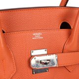 Hermes Shoulder Birkin 42 JPG Orange Clemence Palladium Hardware